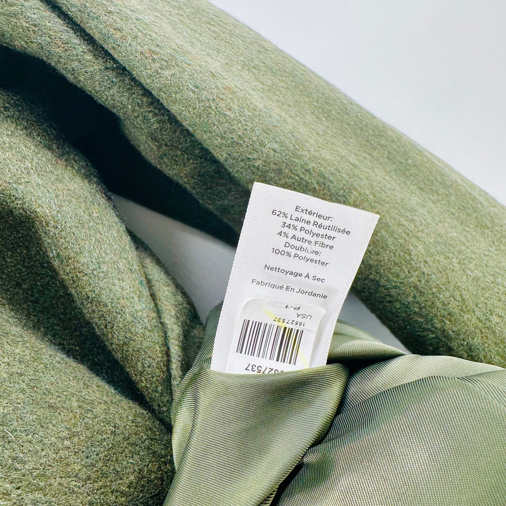 TALBOTS Green BRUSHED ITALIAN WOOL Double Breasted PEA COAT Blazer WOMENS 12 - Picture 6 of 9